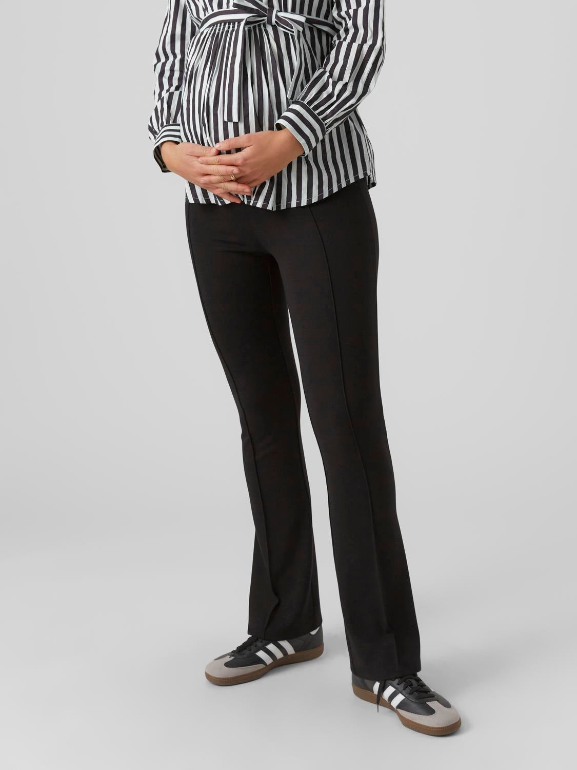 SHEIN Maternity Adjustable Waist Flare Leg Pants | SHEIN USA