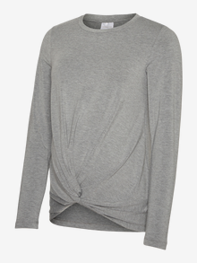 MAMA.LICIOUS Tops Regular Fit Col rond Manches classiques -Light Grey Melange - 20018310
