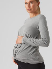MAMA.LICIOUS Tops Regular Fit Col rond Manches classiques -Light Grey Melange - 20018310