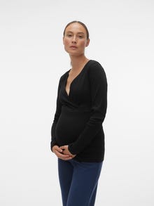 MAMA.LICIOUS Tops Corte regular Cuello en V -Black - 20018350