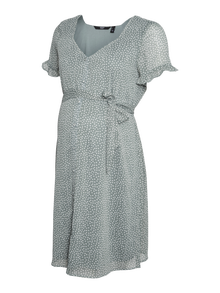 MAMA.LICIOUS Krój regularny Dekolt w serek Krótka sukienka -Chinois Green - 20018365