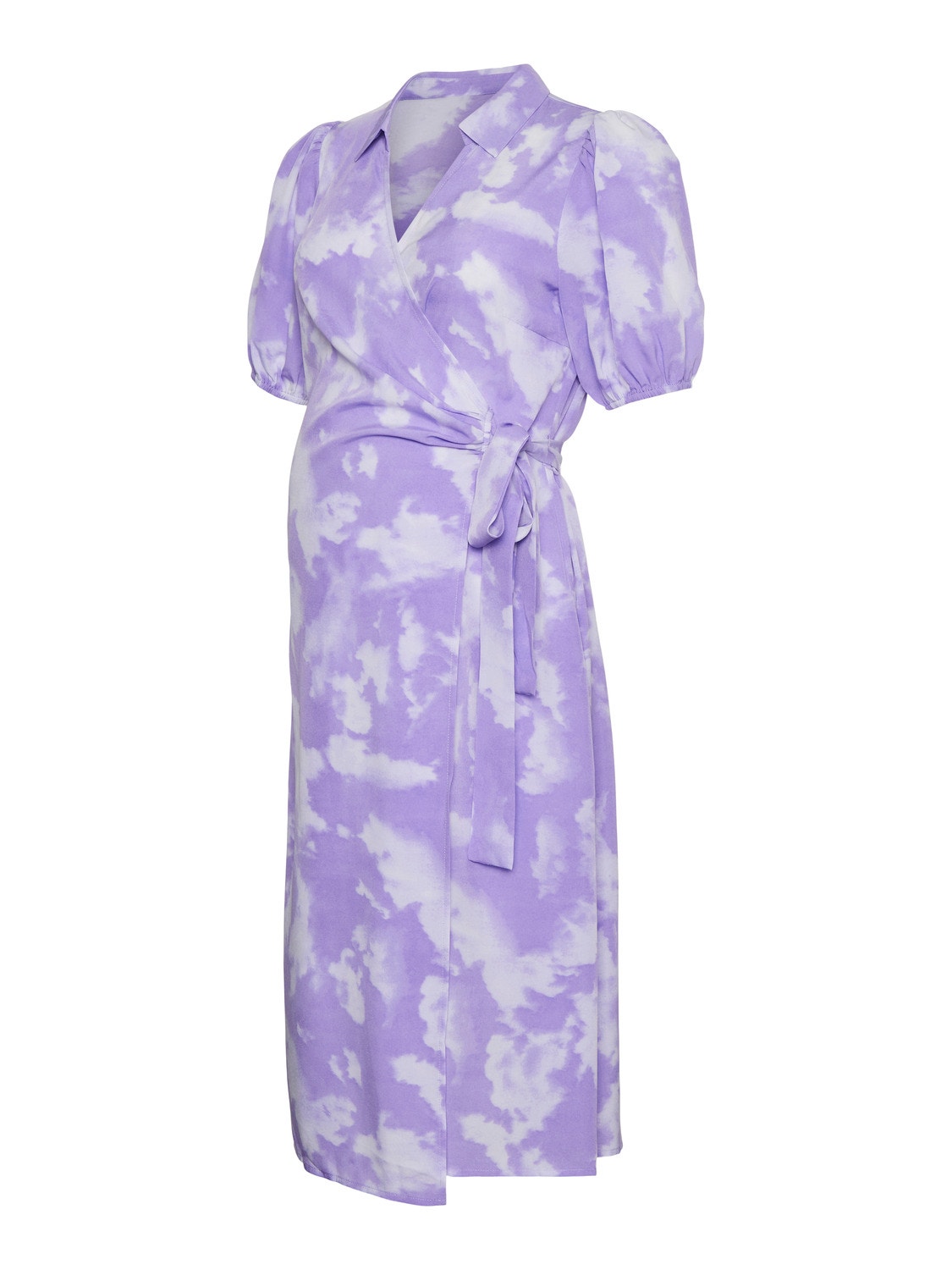 MAMA.LICIOUS Robe midi Regular Fit Col en V Poignets ou bas élastiqués Manches classiques -Paisley Purple - 20018410