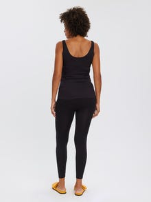 MAMA.LICIOUS Krój slim Głęboki okrągły dekolt Koszulka bokserska -Black - 20018492