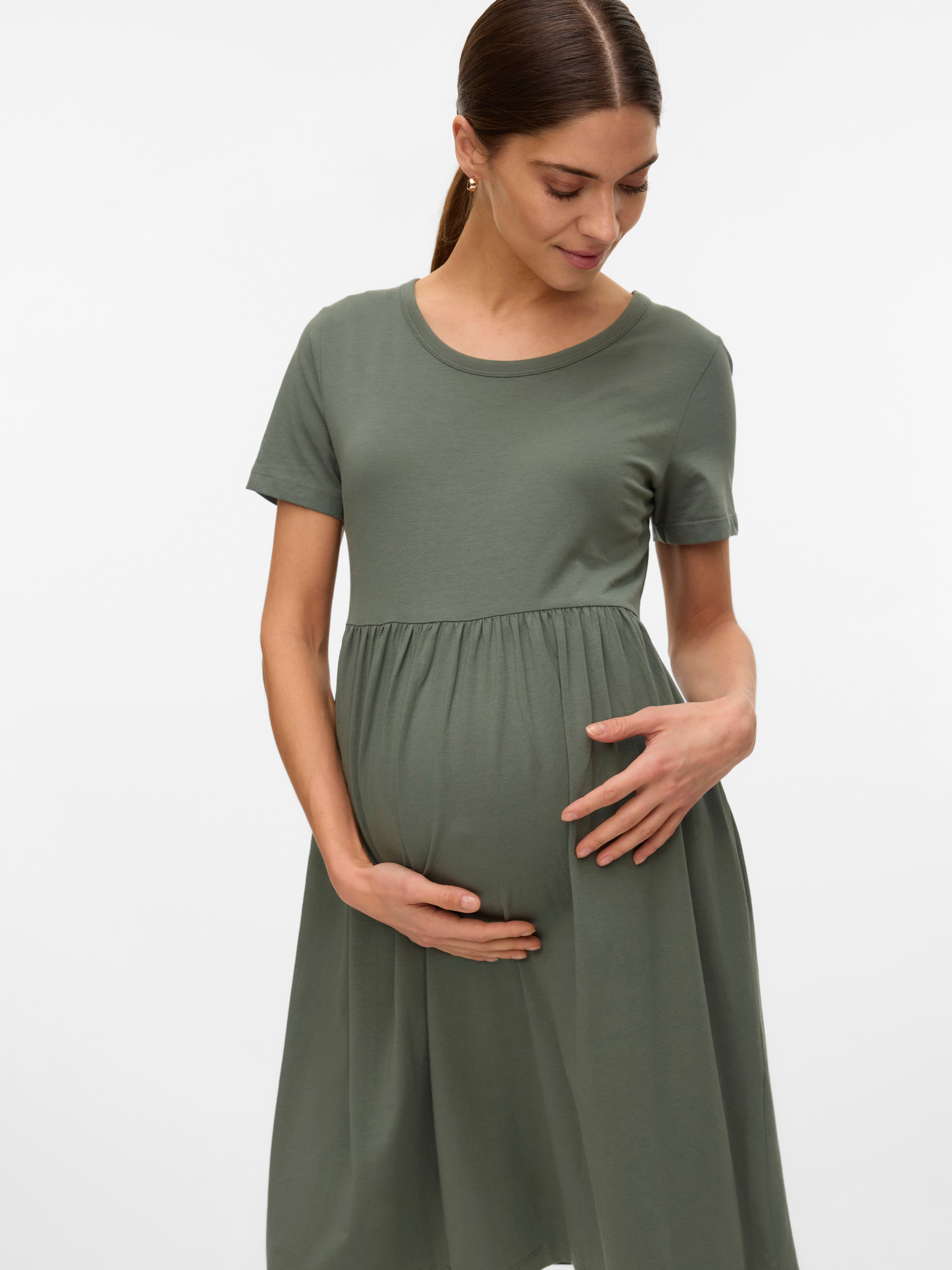 MLMIA Maternity Dress | Medium Green | MAMA.LICIOUS MLMIA Maternity Dress | Medium Green | MAMA.LICIOUS