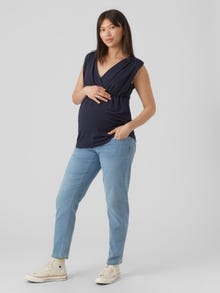 MAMA.LICIOUS Tops Regular Fit Col en V -Navy Blazer - 20018751