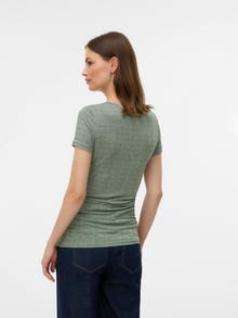 MAMA.LICIOUS Pravidelný strih Okrúhly výstrih Tričko -Smoke Green - 20018835
