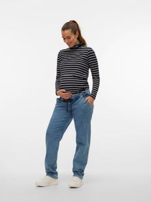 MAMA.LICIOUS Luźno dopasowane Jeans -Medium Blue Denim - 20018889