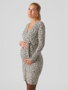 MAMA.LICIOUS Kehakuju järgiv lõige V-kaelus Regulaarsed varrukad Pikk kleit -Black - 20018978