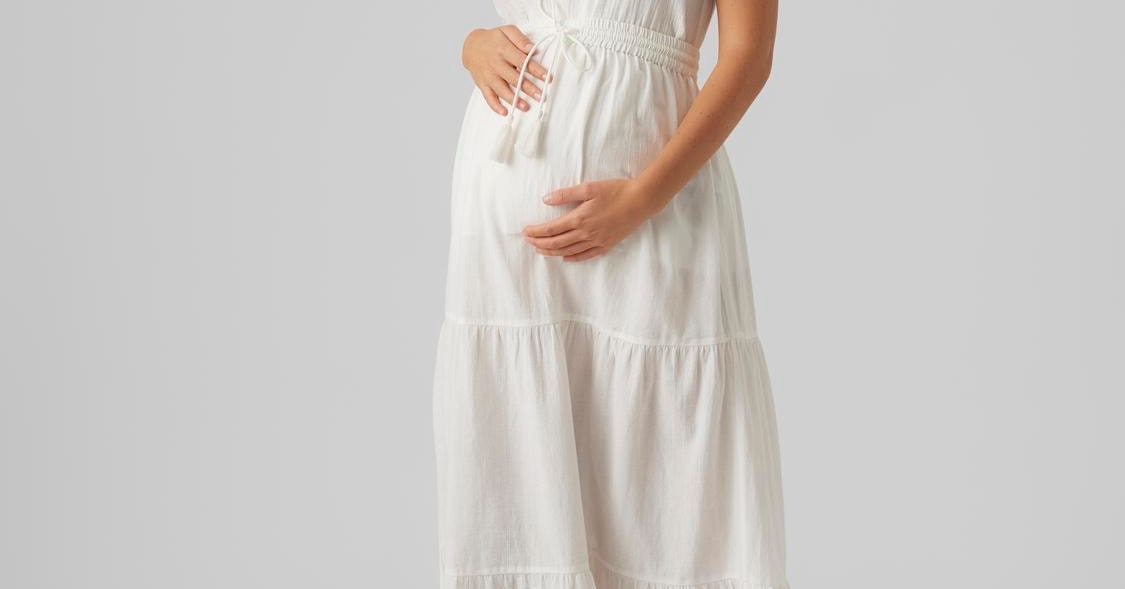Maternity-skirt, White Clear