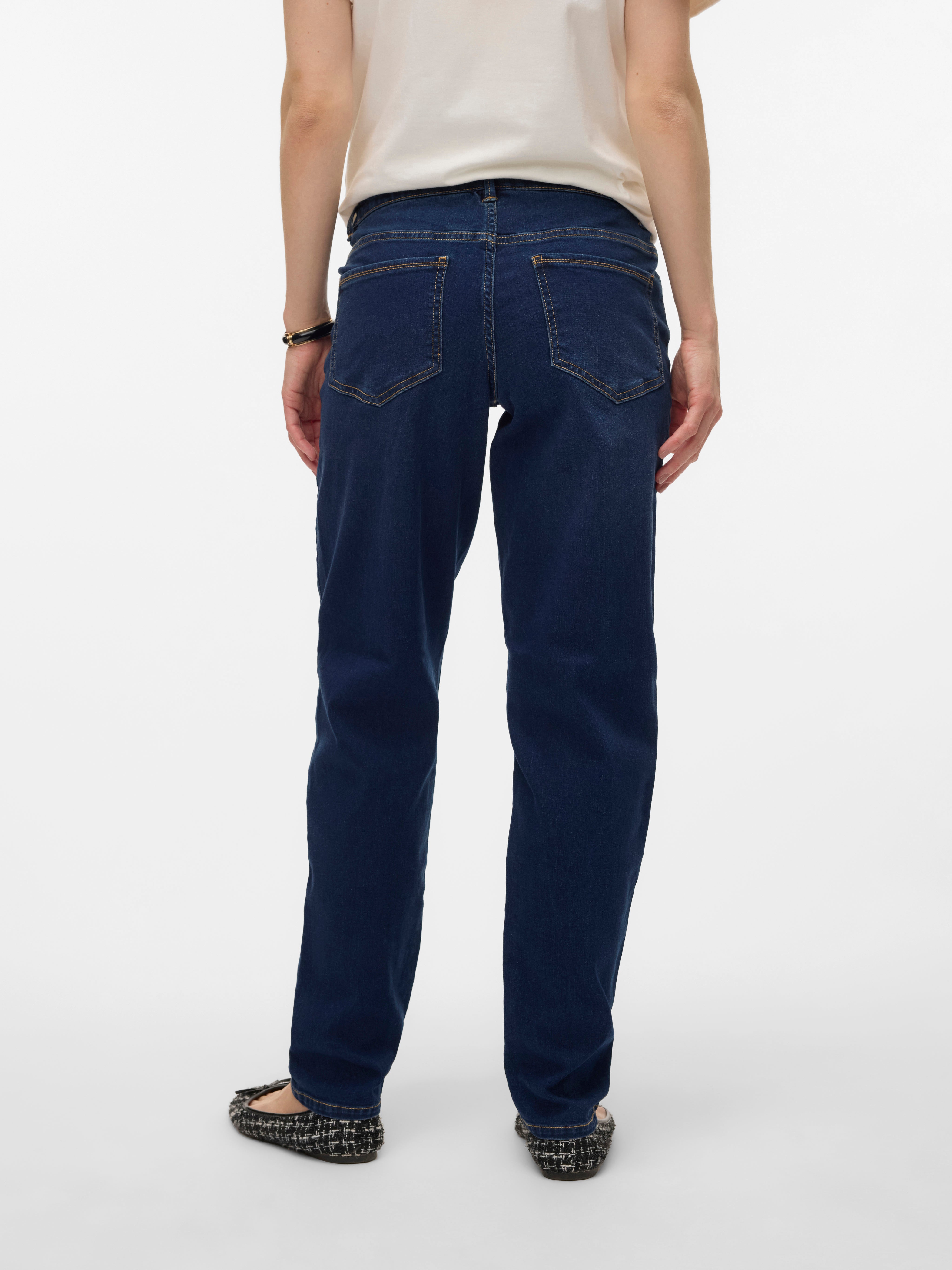 Jeans De Grossesse Femme Mamalicious - Coupe Skinny - Coton Recyclé - Bouton Et Bande Ventre Intégrée