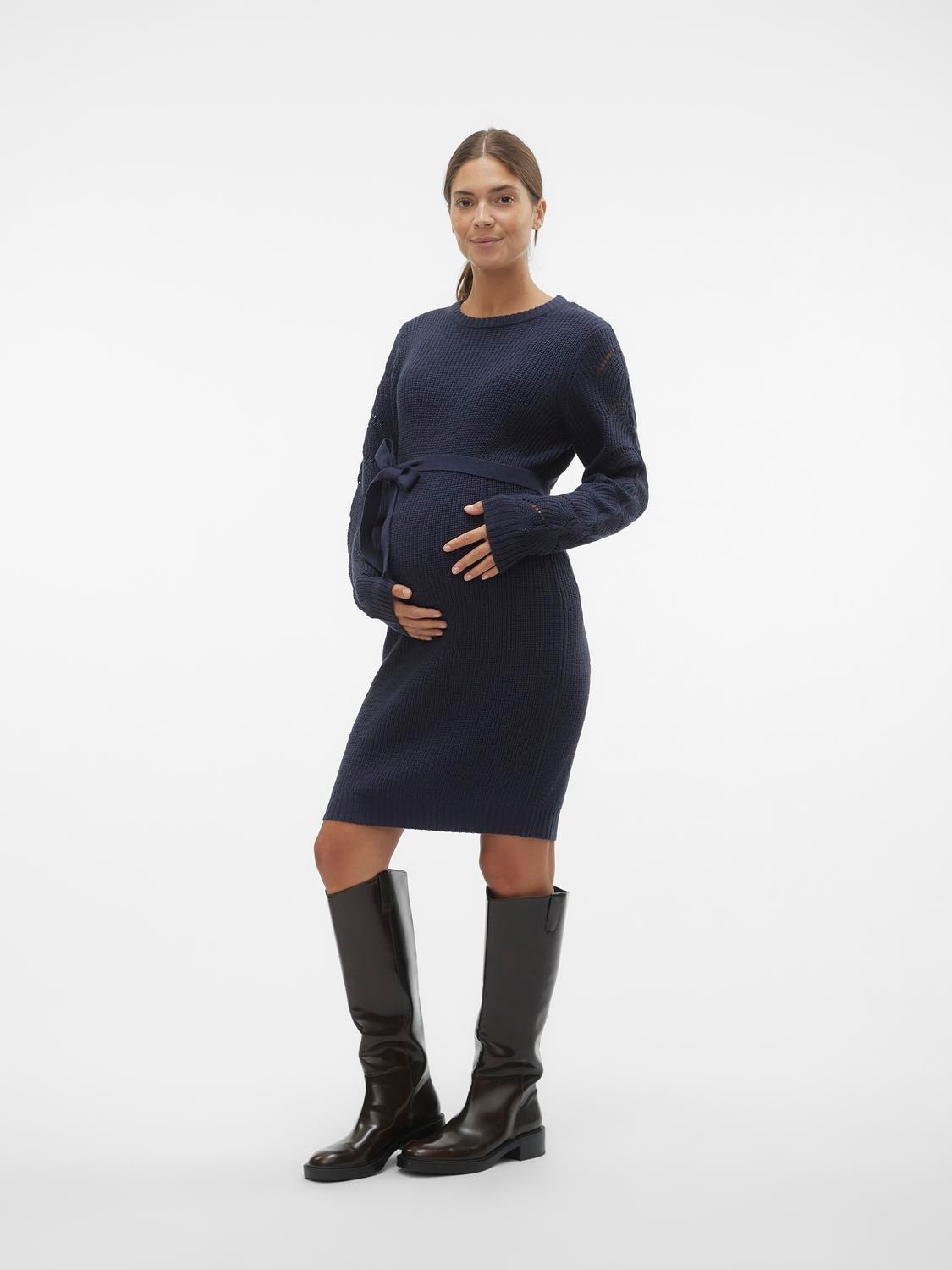MAMA.LICIOUS Knitted maternity-dress -Navy Blazer - 20019144