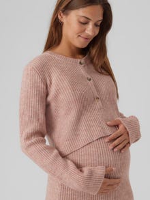 MAMA.LICIOUS MLISLA Graviditetsstriktrøje -Wild Rose - 20019146