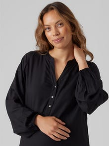 MAMA.LICIOUS Redovno prianjanje O-vrat Zakopčane manžete Kratka haljina -Black - 20019295