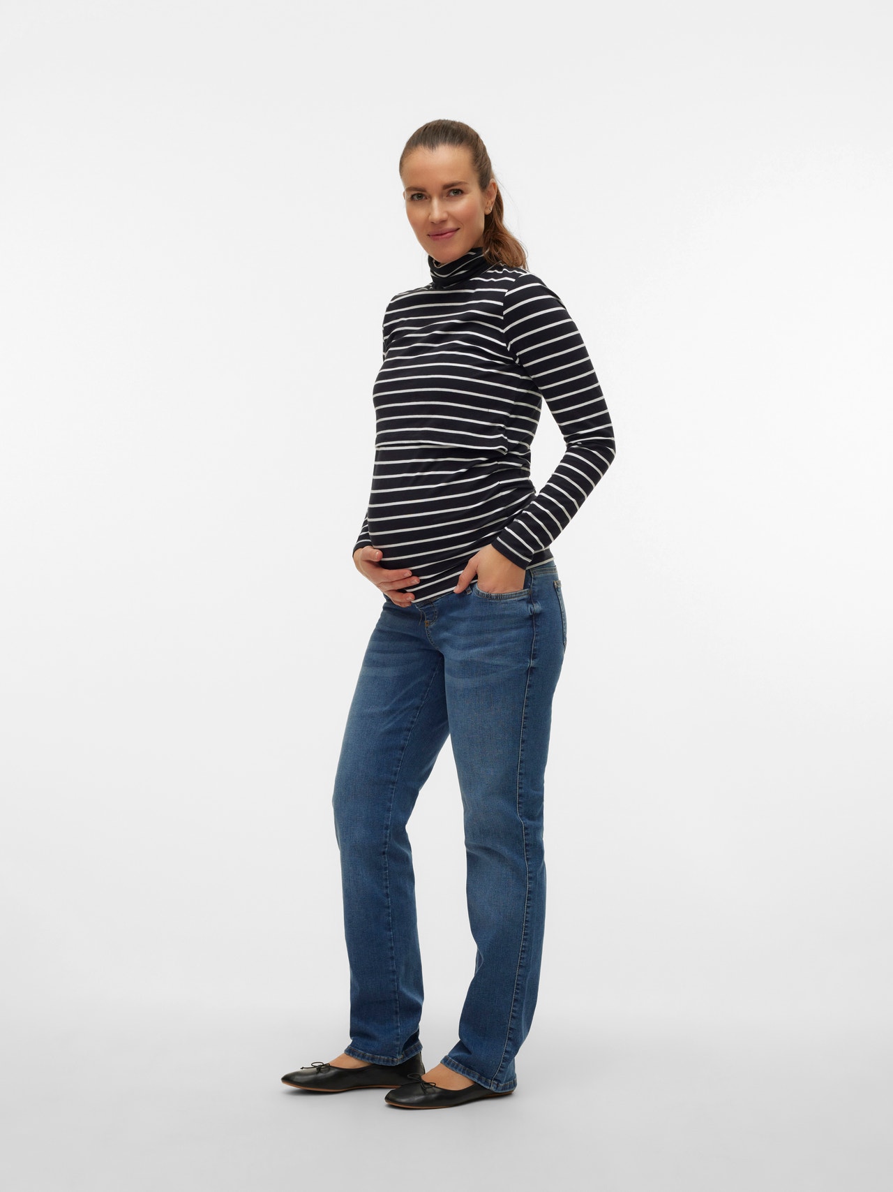 MAMA.LICIOUS Regular fit Mid waist Jeans -Medium Blue Denim - 20019518