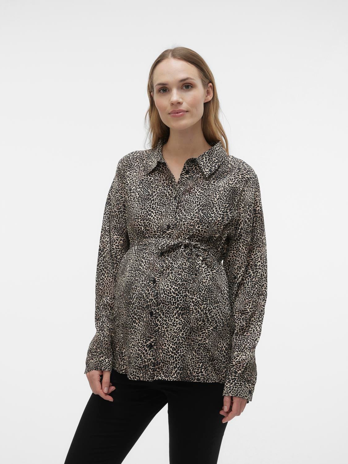 leopard print maternity shirt