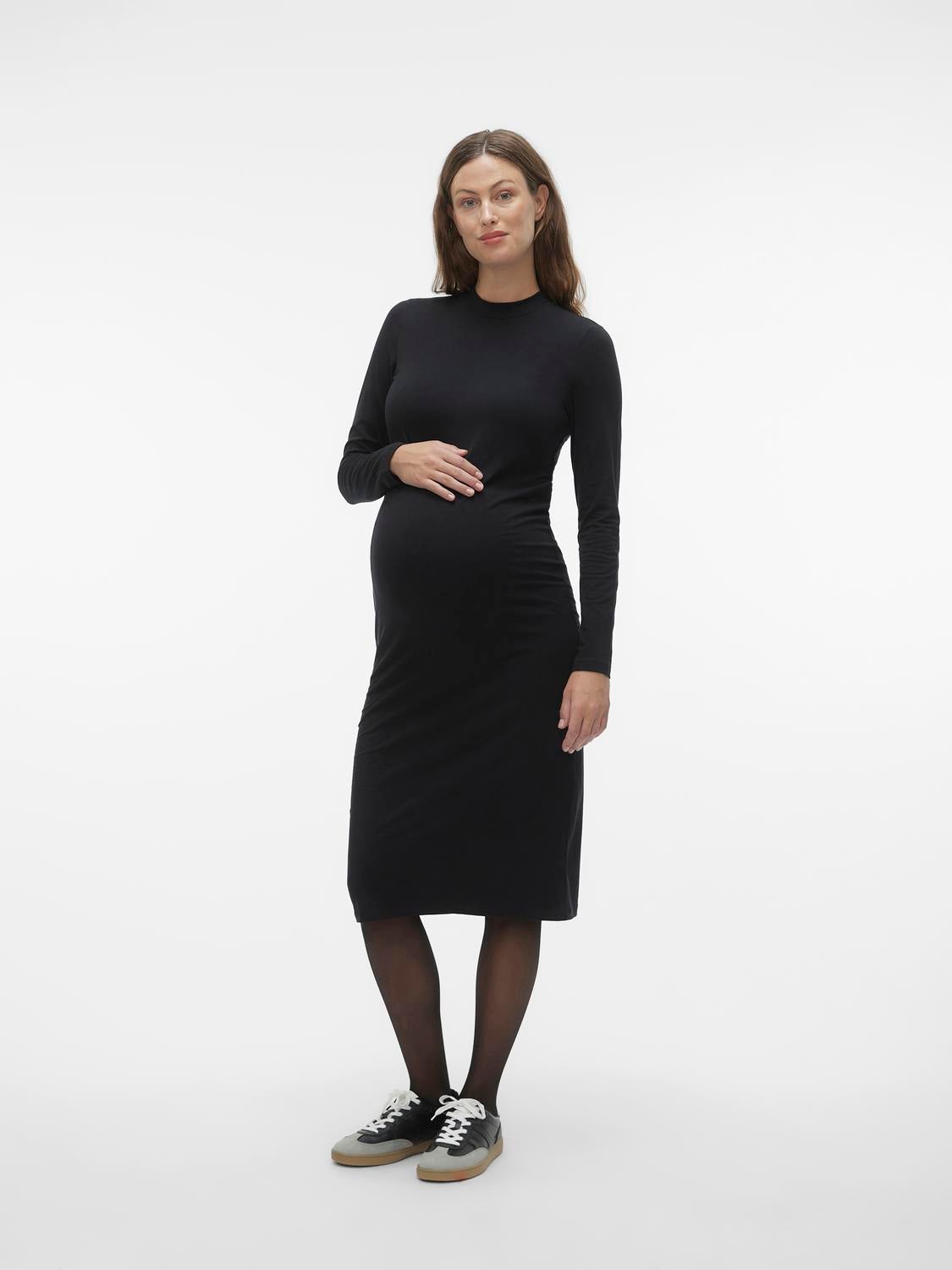 Vestido midi Corte tight Cuello alto