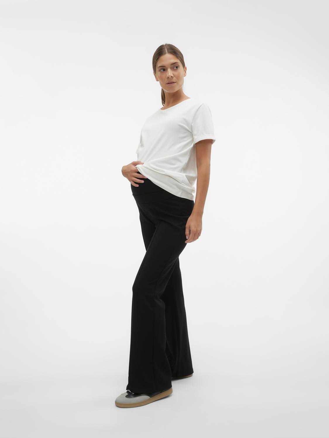 ASOS DESIGN Maternity belted tapered linen pants in cream | ASOS