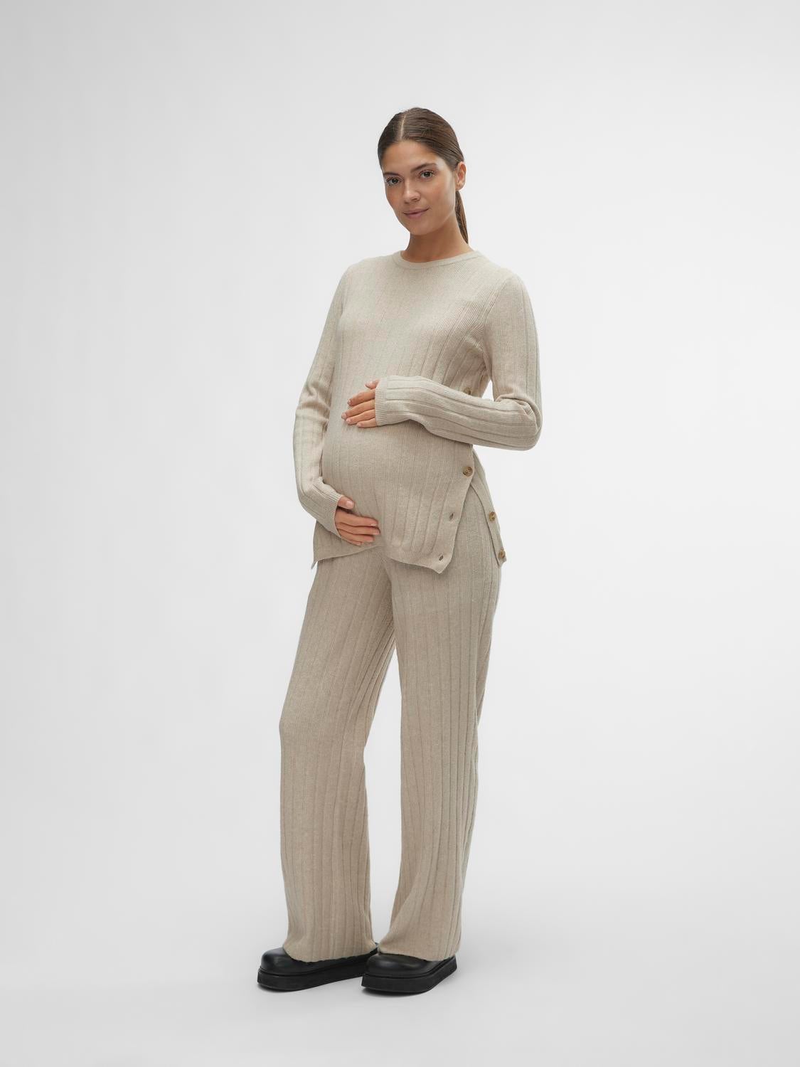 Wide Leg Knitted Maternity Lounge Pants 
