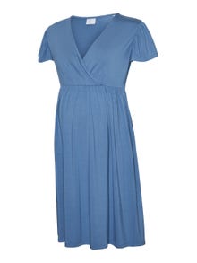 MAMA.LICIOUS Krój regularny Dekolt w serek Krótka sukienka -Coronet Blue - 20019862