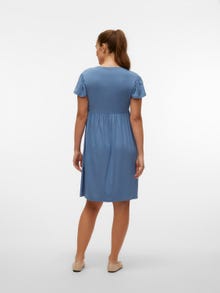 MAMA.LICIOUS Vestido corto Corte regular Cuello en V -Coronet Blue - 20019862