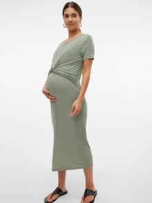 MAMA.LICIOUS MLANLI Gravidkjole -Smoke Green - 20019878