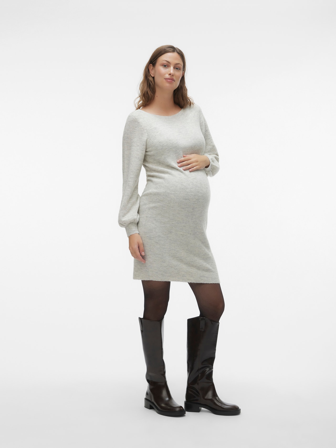 MAMA.LICIOUS Maternity-dress -Light Grey Melange - 20019901