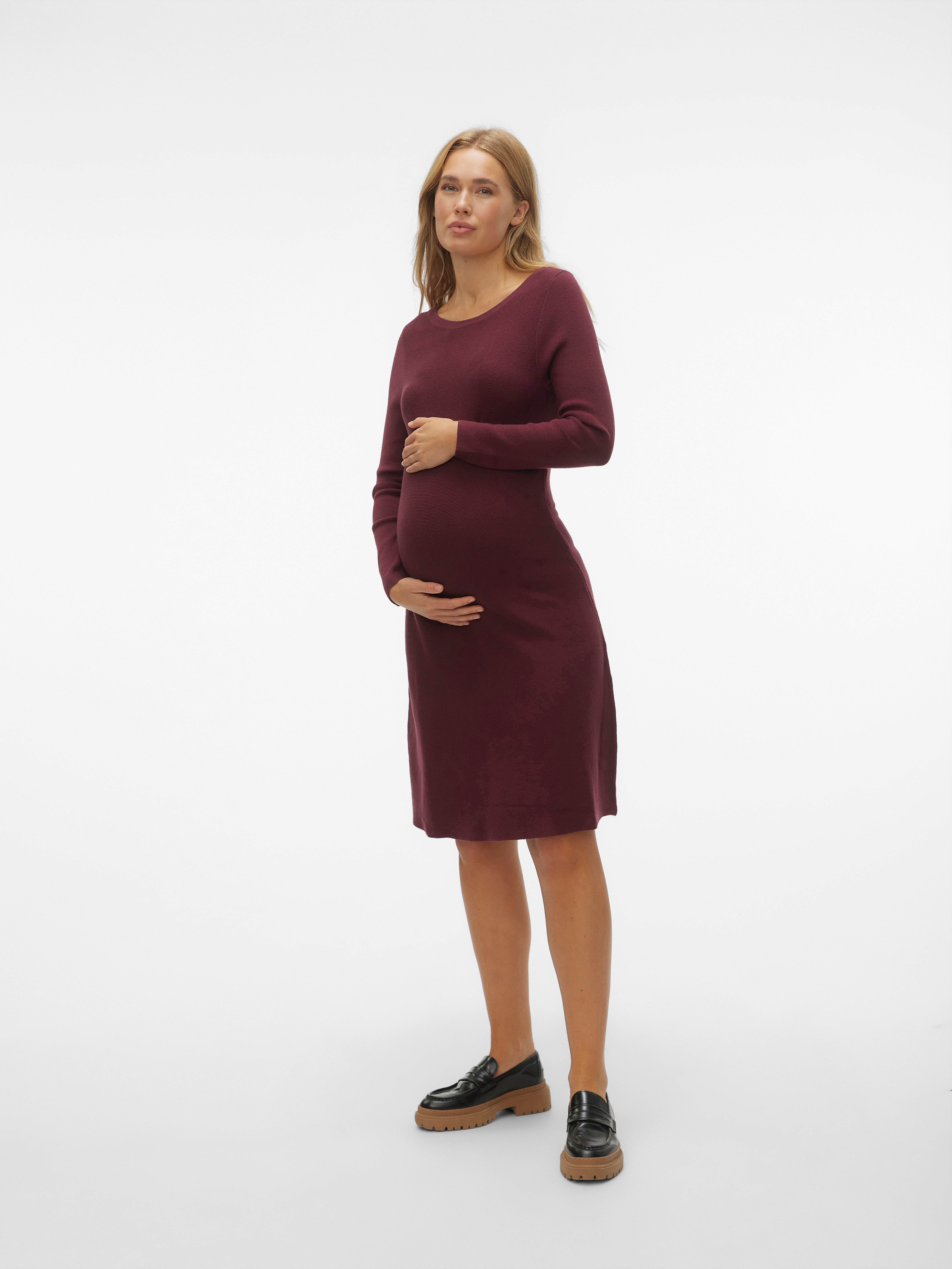 Deep red 2024 maternity dress