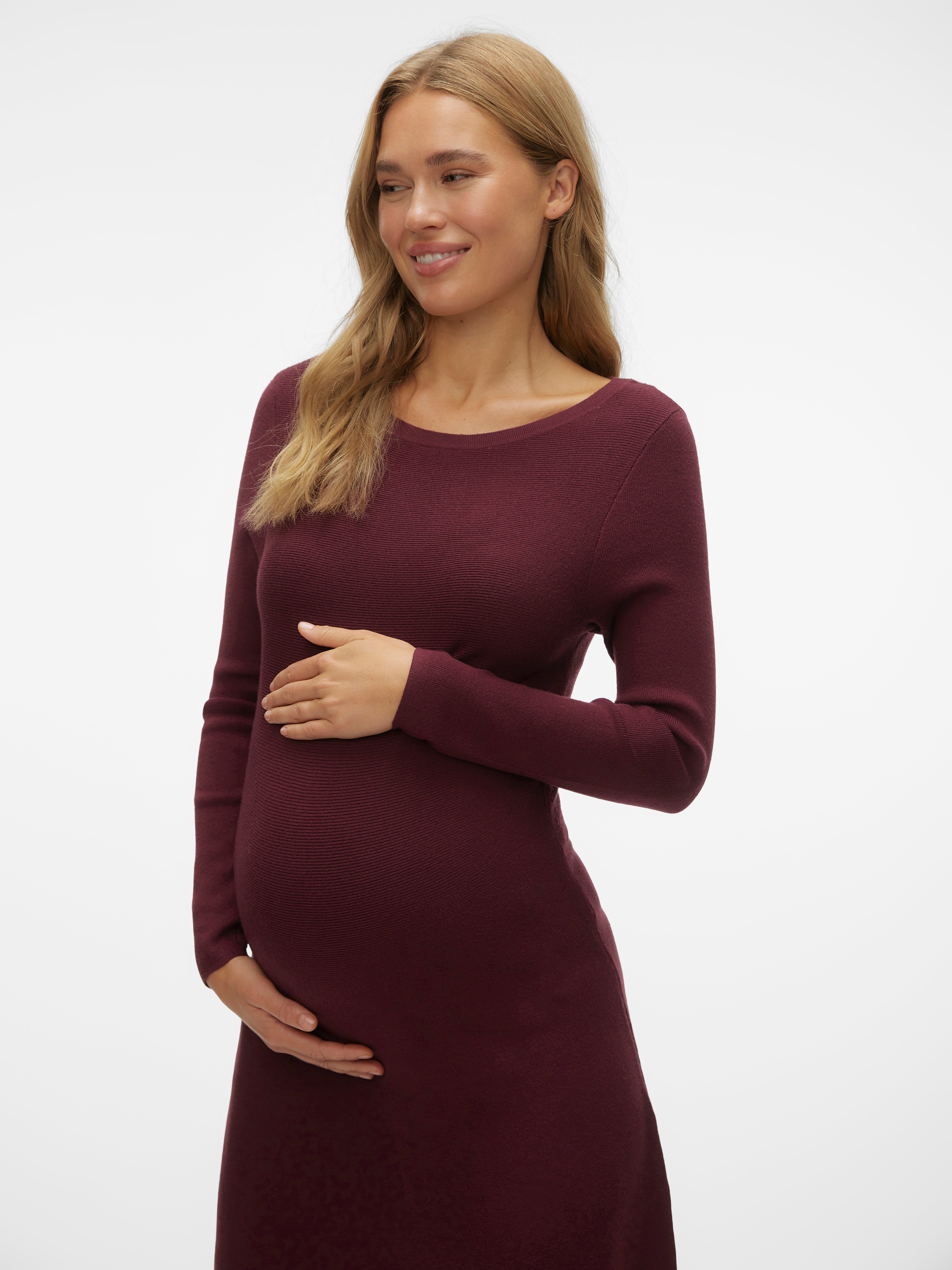 Dark red sale maternity dress