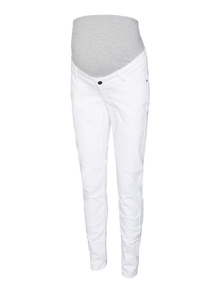 MAMA.LICIOUS Slim Fit Medelhög midja Jeans -Antique White - 20020025