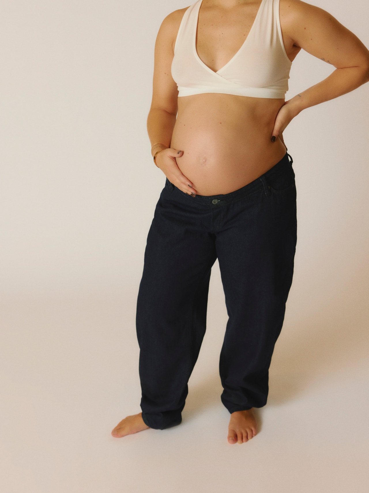 MAMA.LICIOUS Jeans Coupe barrel Taille basse -Dark Blue Denim - 20020036