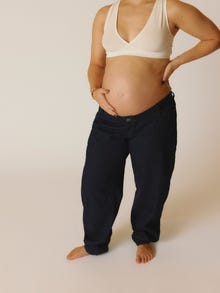 MAMA.LICIOUS Jeans Coupe barrel Taille basse -Dark Blue Denim - 20020036