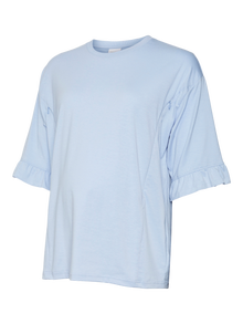 MAMA.LICIOUS Regular fit O-pääntie T-paidat -Brunnera Blue - 20020134