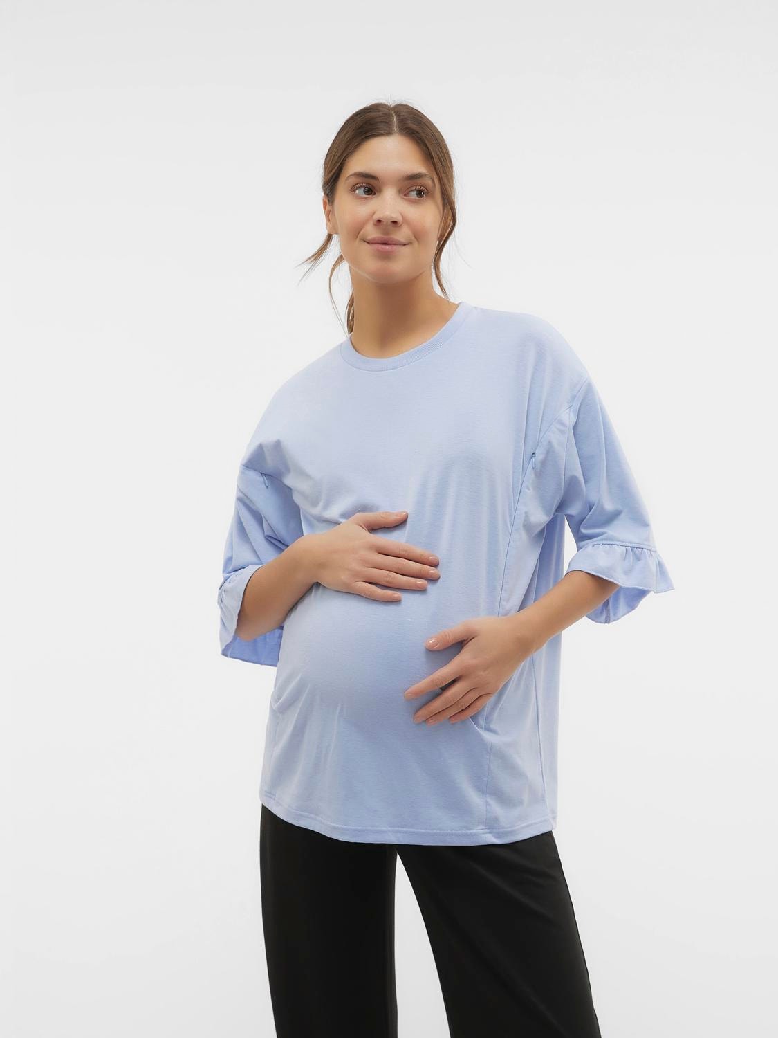 MAMA.LICIOUS Zwangerschaps-t-shirt -Brunnera Blue - 20020134