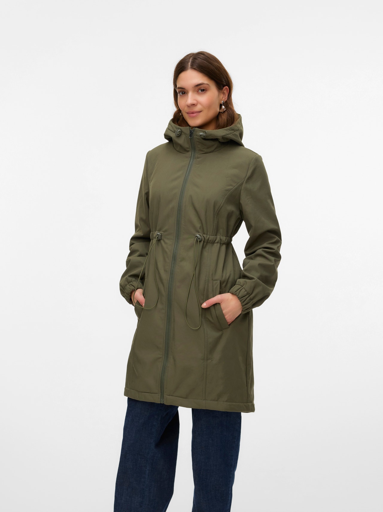 MAMA.LICIOUS Magas nyak Gumis mandzsetta Kabát -Ivy Green - 20020160