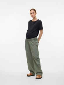 MAMA.LICIOUS Regular fit Normaali vyötärö Housut -Laurel Wreath - 20020194
