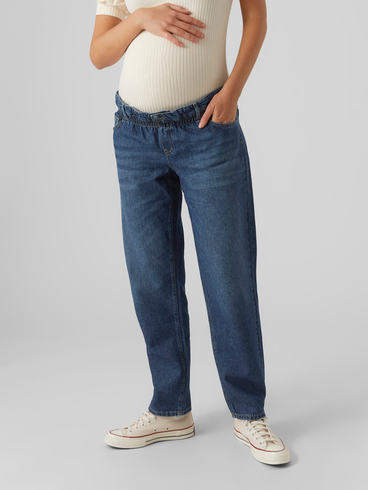 MAMA.LICIOUS Valt onder de buik Jeans -Medium Blue Denim - 20020270