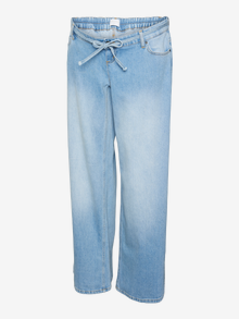 MAMA.LICIOUS Jeans Wide Leg Fit Vita bassa -Light Blue Denim - 20020309