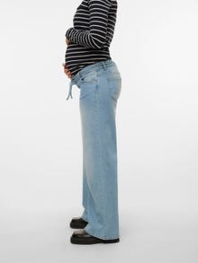 MAMA.LICIOUS Jeans Wide Leg Fit Taille basse -Light Blue Denim - 20020309