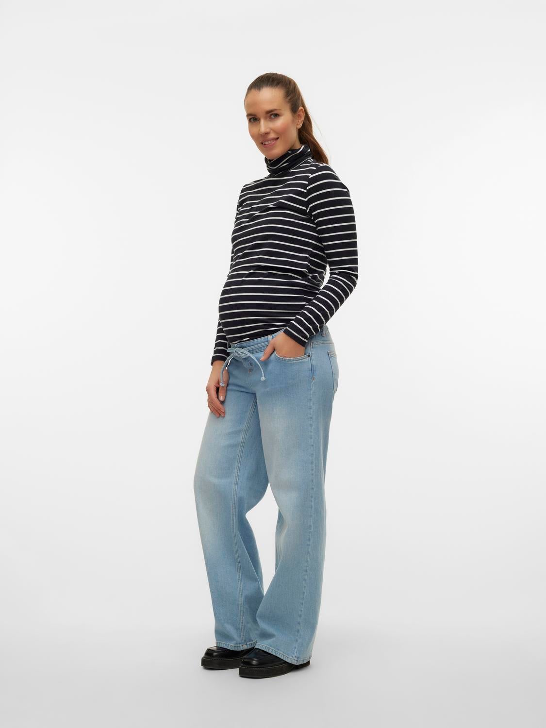 Krój wide leg Niska talia Jeans