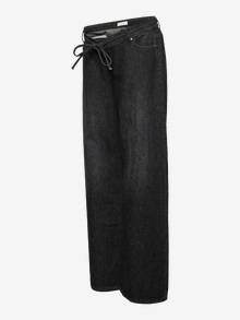 MAMA.LICIOUS Széles láb Alacsony derék Farmer -Black Denim - 20020309
