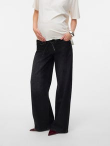 MAMA.LICIOUS Széles láb Alacsony derék Farmer -Black Denim - 20020309