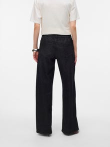 MAMA.LICIOUS Széles láb Alacsony derék Farmer -Black Denim - 20020309