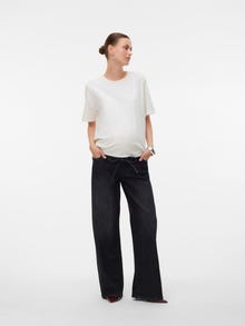 MAMA.LICIOUS Széles láb Alacsony derék Farmer -Black Denim - 20020309
