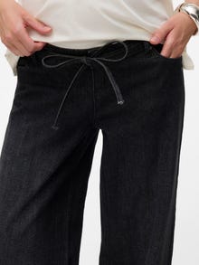 MAMA.LICIOUS Széles láb Alacsony derék Farmer -Black Denim - 20020309