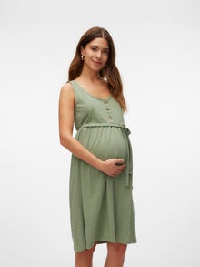 MAMA.LICIOUS Običajno prileganje U-izrez Kratka obleka -Hedge Green - 20020355