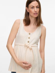 MAMA.LICIOUS Top Regular Fit Scollo a U -Whitecap Gray - 20020356
