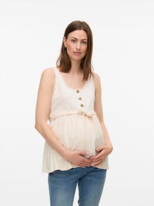 MAMA.LICIOUS Top Regular Fit Scollo a U -Whitecap Gray - 20020356