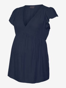 MAMA.LICIOUS Top Regular Fit Scollo a V -Medieval Blue - 20020373