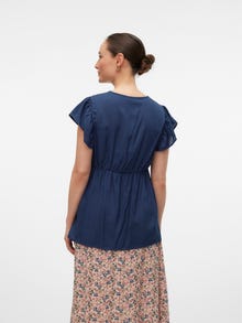 MAMA.LICIOUS Top Regular Fit Scollo a V -Medieval Blue - 20020373
