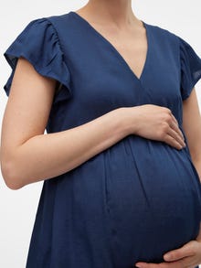 MAMA.LICIOUS Top Regular Fit Scollo a V -Medieval Blue - 20020373